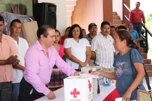 Dr. Cantu with donations from Palm Desert