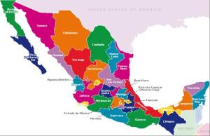 Map of Mexico today